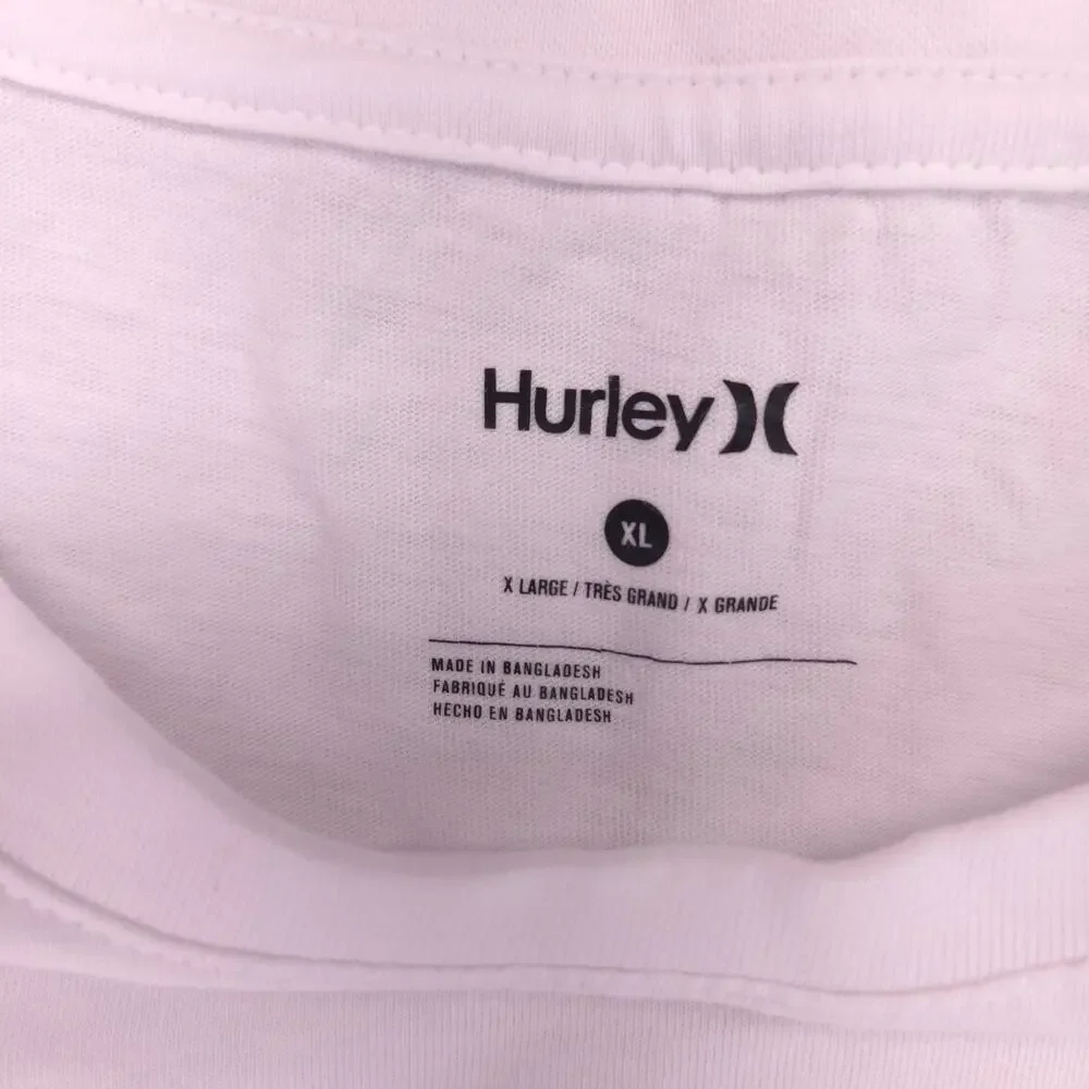 Hurley Casual Crew Neck Graphic T-Shirt Mens Size Extra Large XL White Multi